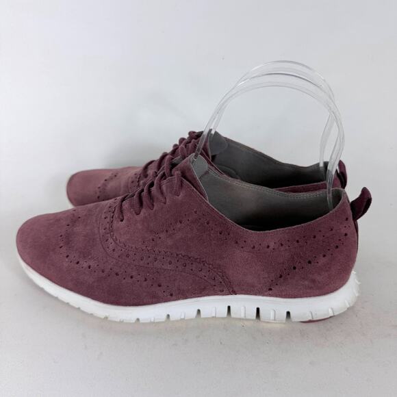 Cole Haan ZERØGRAND Oxfords Women's 7 Burgundy Suede Wingtip Low Top Comfort - Picture 5 of 10